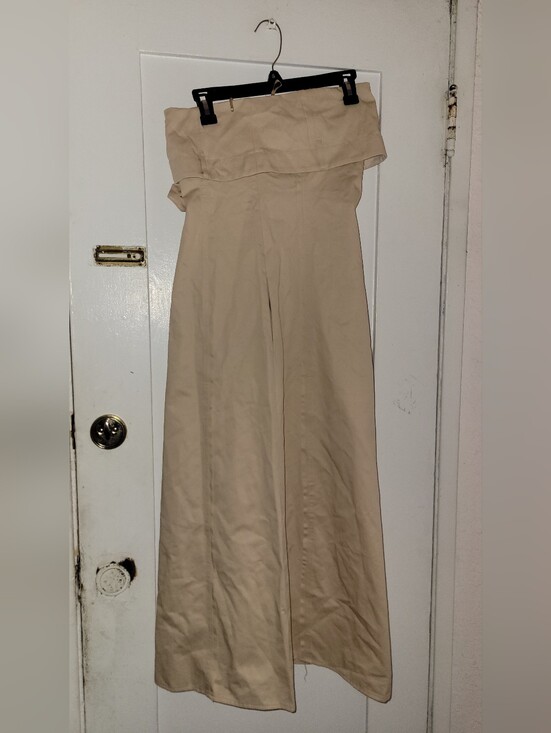 Zara Dresses & Skirts - Zara Woman Beige  Sleeveless Dress Trench Straight Neck Size XS